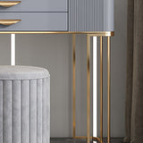 Grijze ijdelheid 31,5 "hoog ontworpen hout ijdelheid set met ontlasting