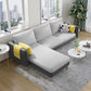 Scandinavian 30.7 " H Faux Leather Square Arm Sofa & Chaise with storage