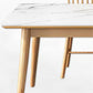 Modern Dining Table Natural Rubberwood Legs Dining Table with White Top