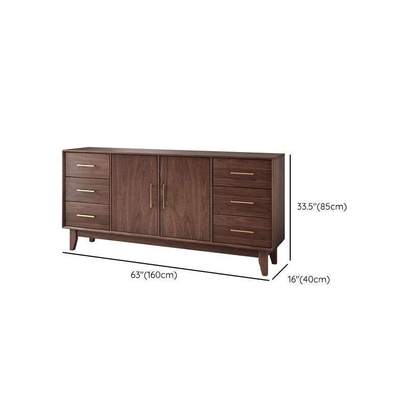 Stegno a buffet di archiviazione in stile glam Sideboard a buffet in legno solido con 6 disegni