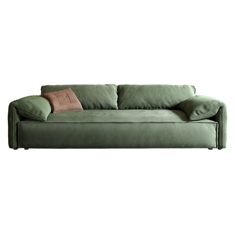 静止したスリップカバーリビングルーム枕トップアームグリーンクッションソファ