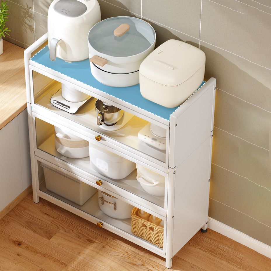 Server a buffet in metallo bianco porte in vetro server buffet moderno per soggiorno