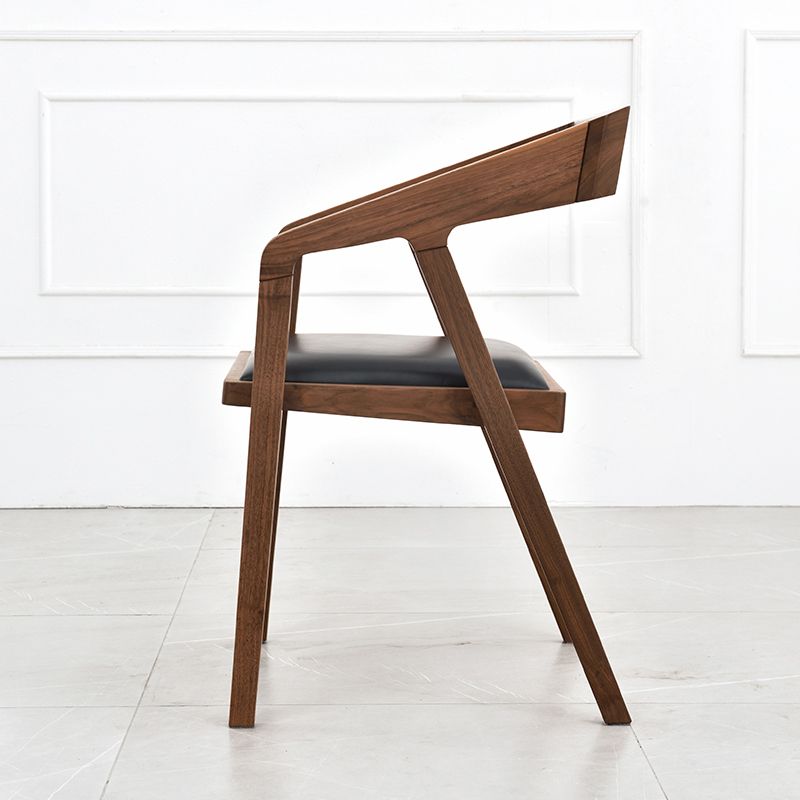 Contemporary Upholstered Arm Chair Home Walnut Wood Dining Chair Clearhalo 'Dining Chairs' 'Dining Tables & Seating' 'dining_chair' 'furn' 'furn_dining_chair' 'Furniture' 'Kitchen & Dining Furniture' 1200x1200_073afd64-31bd-4033-afee-a6c63337fe45