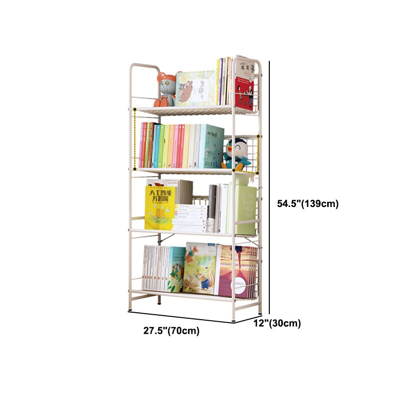 White Etagere Bookshelf Modern 2/3/4/5-Shelf Metal Vertical Bookcase