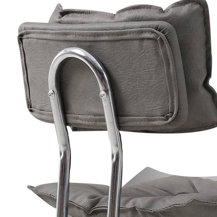 Scandinavian Metal Barstool Fabric Counter Stool with Chrome Base