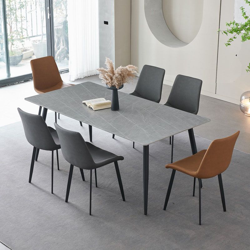 Rectangle Contemporary Table Stone Kitchen Dinner Table with 4 Legs Clearhalo ' dining_table' 'Dining Tables & Seating' 'Dining Tables' 'furn' 'furn_dining_table' 'Furniture' 'furniture_dining_table' 'Kitchen & Dining Furniture' 'kitchen&dining_furn' 'kitchen' 'kitchen_dining_table' 1200x1200_073e173b-da1a-439a-843b-e314edaf2a45