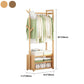 Contemporary Style Wardrobe Armoire Bamboo Armoire with Clothes Rail for Home
