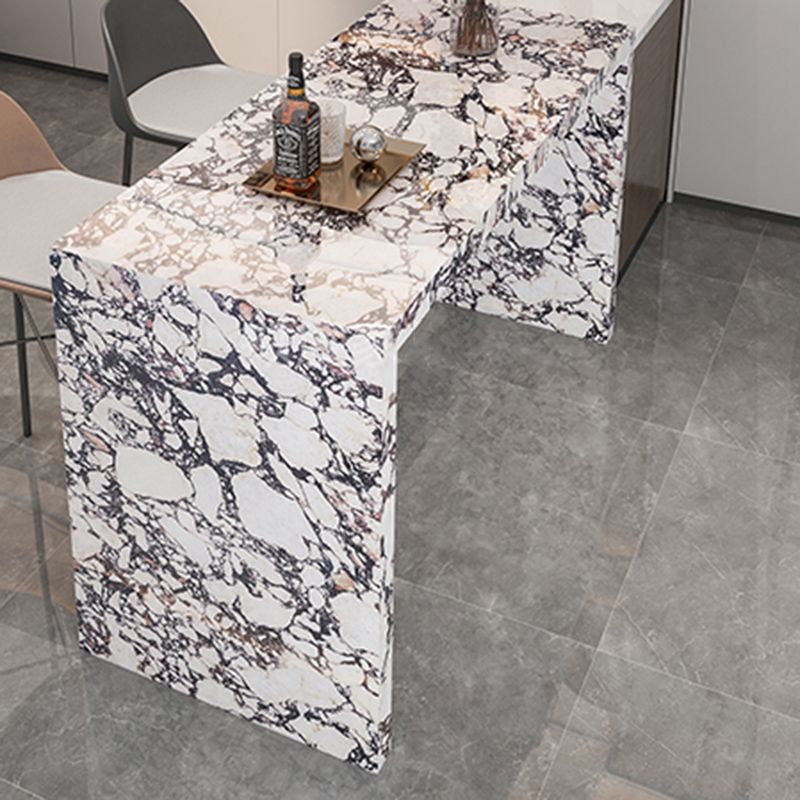 Moderne stenen bar eettafel, rechthoekige bartafel voor kleine plaatsen