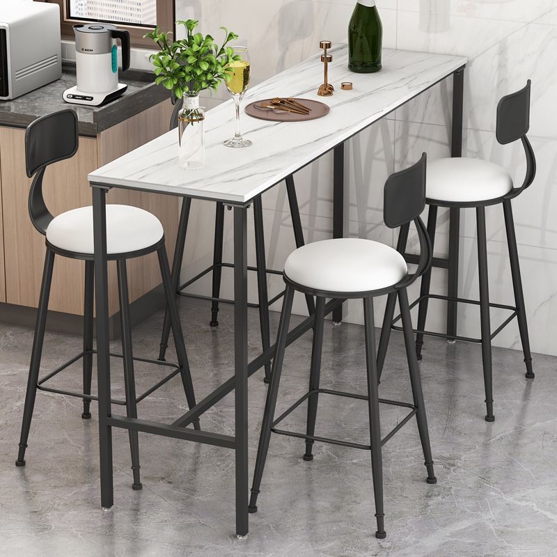 Indoor Marble Trestle Cocktail Bar Table Modern White Footrest Pub Height Dining Table Clearhalo 'Bar Furniture' 'Bar Tables' 'bar_tables' 'furn' 'furn_bar_tables' 'Furniture' 'furniture_bar_tables' 'Kitchen & Dining Furniture' 'kitchen&dining_furn' 'kitchen' 1200x1200_0740dab1-c162-4967-ab3c-444d9c7c9351