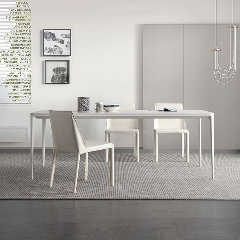 デザイナースタイルの焼結石トップダイニングセット長方形1/4/5/6/7ピースダイニングテーブルセット
