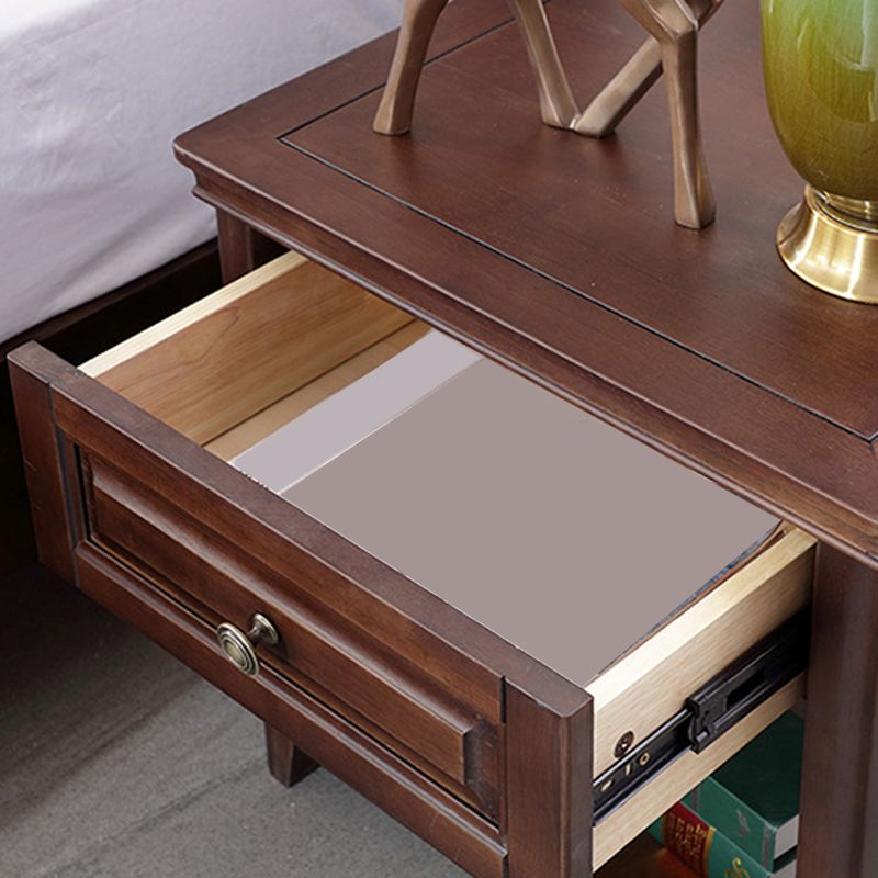 Table de chevet de lit en bois massif table de nuit traditionnelle avec tiroir