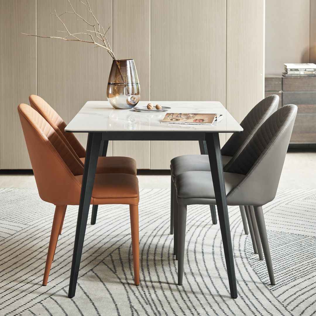 Modern Design Leather Dining Chairs Solid Back Armless Side Chairs (Set of 2) Clearhalo ' kitchen&dining_furn' 'Dining Chairs' 'Dining Tables & Seating' 'dining_chair' 'furn' 'furn_dining_chair' 'Furniture' 'furniture_dining_chair' 'Kitchen & Dining Furniture' 'kitchen' 1200x1200_0745e16e-fa4a-46ff-9e87-02e3ba79c9de