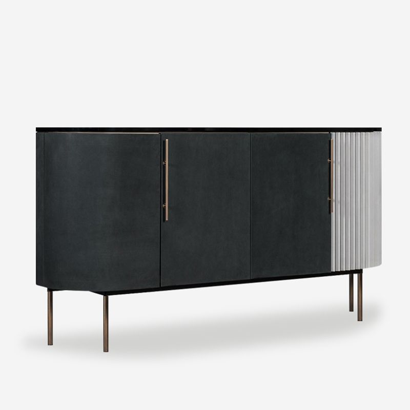 Metal and Solid Wood Cabinet Black Bar Pulls Straight Legs Accent Cabinet Clearhalo 'Cabinets & Chests' 'cabinets_chests' 'furn' 'furn_cabinets_chests' 'Furniture' 'Living Room Furniture' 1200x1200_0746cb1b-8304-4865-9e7b-bb3577a1180e