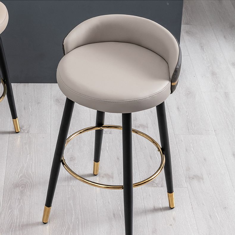 Moderner Low Rücken Counter Stuhl Faux Leder Armless Bar Stuhl