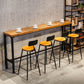 Brown Modern Style Bar Table Pinewood and Iron with Footrest Coffee Shop Table Clearhalo 'Bar Furniture' 'Bar Tables' 'bar_tables' 'furn' 'furn_bar_tables' 'Furniture' 'furniture_bar_tables' 'Kitchen & Dining Furniture' 1200x1200_0749ad77-c6cd-41ba-8386-0a84c38a8fb7