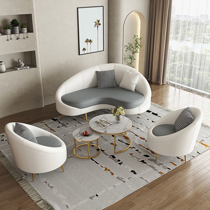 Contemporary Sloped Arm Curved Sofa Sewn Pillow Back Sofa for Living Room, Apartment Clearhalo 'furn' 'furn_sofas' 'Furniture' 'Living Room Furniture' 'Sofa' 'sofas' 1200x1200_074bd3f1-d99a-40a3-9a1f-45edfe3da3ba