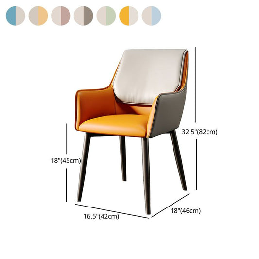 Modern Design Faux Leather Side Chair Arm Solid Back Side Chairs Clearhalo 'Dining Chairs' 'Dining Tables & Seating' 'dining_chair' 'furn' 'furn_dining_chair' 'Furniture' 'furniture_dining_chair' 'Kitchen & Dining Furniture' 1200x1200_074c8d27-5046-4545-9fab-087f6b5fc5c9