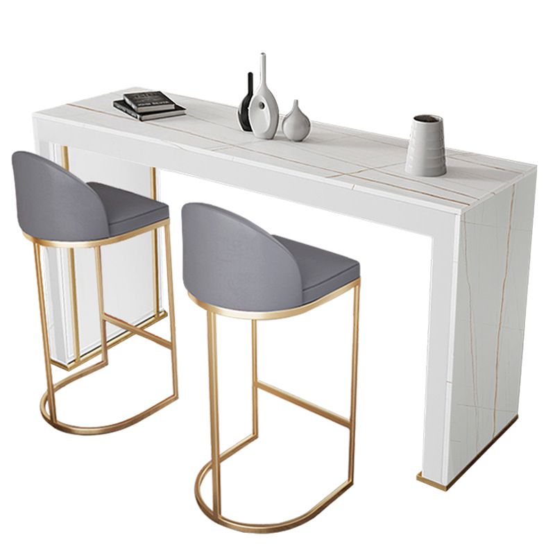 Tavolo da pub contemporaneo con tavolo da bar in pietra finita a doppio piedistallo