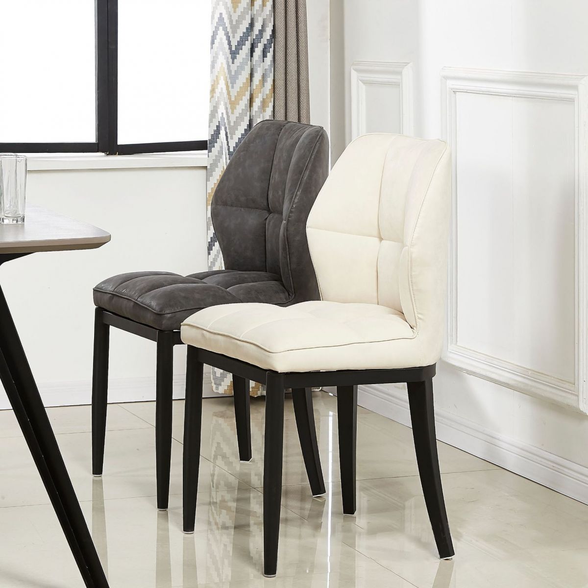 Leather Armless Dining Chairs Modern Upholstered Side Chairs with Metal Legs Clearhalo ' kitchen&dining_furn' 'Dining Chairs' 'Dining Tables & Seating' 'dining_chair' 'furn' 'furn_dining_chair' 'Furniture' 'furniture_dining_chair' 'Kitchen & Dining Furniture' 'kitchen' 1200x1200_074d8b15-465c-4b33-90fd-0d5d6c1f3742