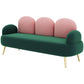 Contemporary Curved Sofa 32.67" High Statement Sofa in Green