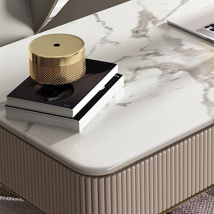 Escritorio de escritura rectangular de glamour Desk de oficina de piedra con 2/3 cajones