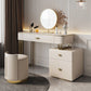 Glam Cream Makeup Vanity Table Dresser With Storage Drawers for Bedroom