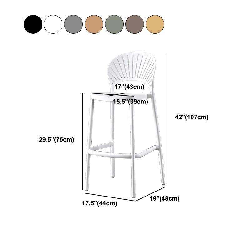 Casa escandinava Heces de espalda baja Matte Barstool de plástico