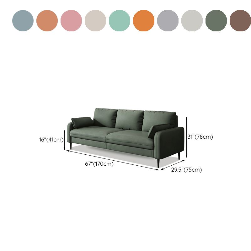 Scandinavian Faux Leather Sofa with Pillow Top Arms for 3 People Clearhalo 'furn' 'furn_sofas' 'Furniture' 'Living Room Furniture' 'Sofa' 'sofas' 1200x1200_0757681a-7e54-47f7-89a2-541736e809fa