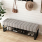 Metal Entryway Bench Modern Seating Bench with Shoe Storage , 13.65-inch W Clearhalo 'Benches' 'Chairs & Seating' 'furn' 'furn_benches' 'Furniture' 'Living Room Furniture' 1200x1200_0758bebc-48ed-4e6f-9fff-5ca3e214aea1