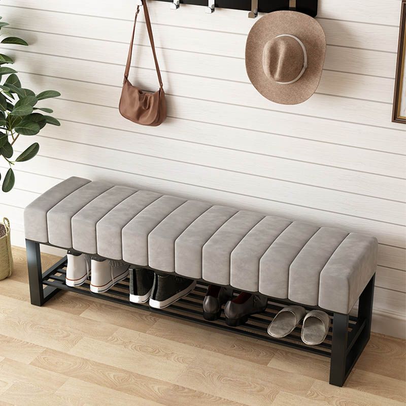 Metal Entryway Bench Modern Seating Bench with Shoe Storage , 13.65-inch W Clearhalo 'Benches' 'Chairs & Seating' 'furn' 'furn_benches' 'Furniture' 'Living Room Furniture' 1200x1200_0758bebc-48ed-4e6f-9fff-5ca3e214aea1
