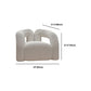 27.56" High Wool Sofa Modern Simple Tuxedo Arm Sofa in White