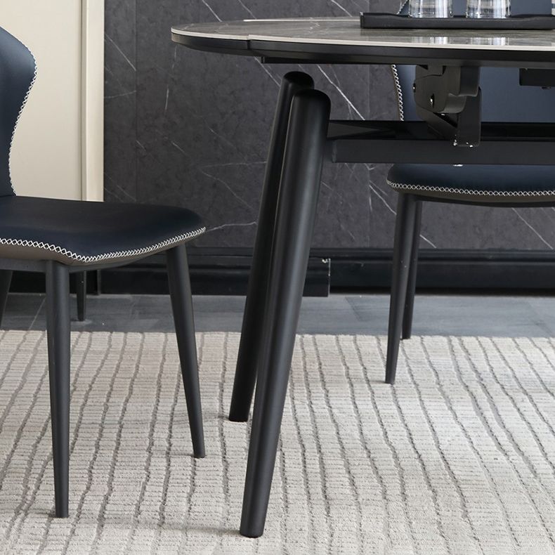 Modern Metal Dining Room Set Standard Height Black Legs Dining Set with Rectangle Table Clearhalo 'Dining Room Sets' 'Dining Tables & Seating' 'dining_room_set' 'furn' 'furn_dining_room_set' 'Furniture' 'furniture_dining_room_set' 'Kitchen & Dining Furniture' 'kitchen&dining_furn' 'kitchen' 1200x1200_0759e7fb-456a-4e85-975a-915363b5cb52