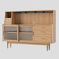 5-Drawer Pine Wood Credenza Modern Glass Sliding Door Cabinets Sideboard for Living Room Clearhalo 'buffet_sideboard' 'Buffets & Sideboards' 'furn' 'furn_buffet_sideboard' 'Furniture' 'furniture_buffet_sideboard' 'Kitchen & Dining Furniture' 1200x1200_075a32a7-a6a1-4d8b-9317-30ef90e4959e