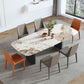 White Stone Dining Table Set 1/2/5/7 Pieces Glam Dinette Set for Kitchen Clearhalo 'Dining Room Sets' 'Dining Tables & Seating' 'dining_room_set' 'furn' 'furn_dining_room_set' 'Furniture' 'Kitchen & Dining Furniture' 1200x1200_075ae7b7-7fd0-4031-bafb-74de10fa39ad