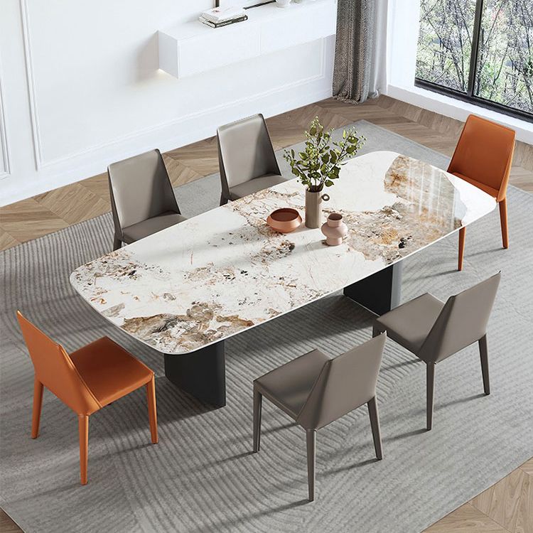 White Stone Dining Table Set 1/2/5/7 Pieces Glam Dinette Set for Kitchen Clearhalo 'Dining Room Sets' 'Dining Tables & Seating' 'dining_room_set' 'furn' 'furn_dining_room_set' 'Furniture' 'Kitchen & Dining Furniture' 1200x1200_075ae7b7-7fd0-4031-bafb-74de10fa39ad