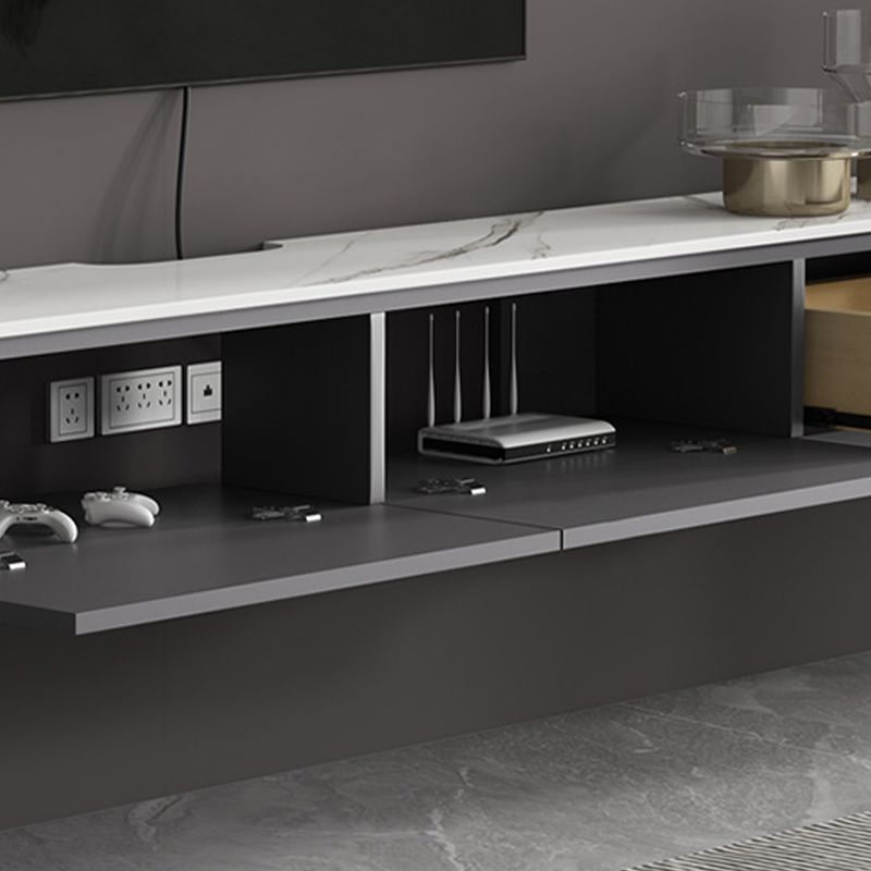 Console de support de rangement fermée, Console multimédia TV en pierre pour salon