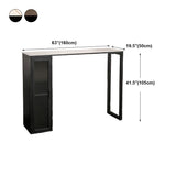 Marble Patio Bar Table with Rectangle Table Top Double Pedestal Table - 41.3" H Clearhalo 'Bar Furniture' 'Bar Tables' 'bar_tables' 'furn' 'furn_bar_tables' 'Furniture' 'furniture_bar_tables' 'Kitchen & Dining Furniture' 1200x1200_075b4097-5c92-470d-b141-c5da12e21422