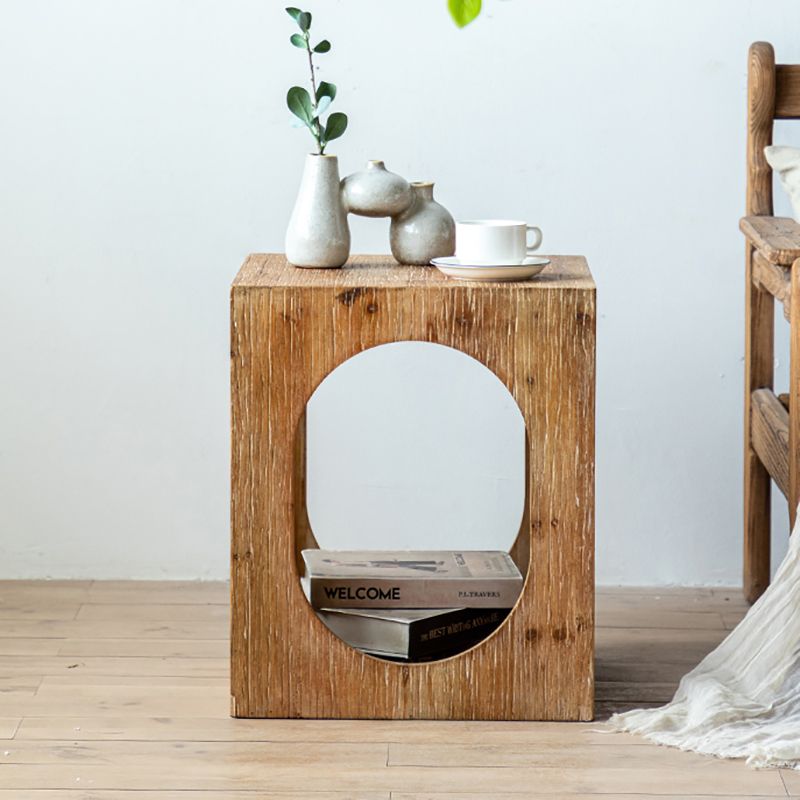 Rustikaler hölzerner Speicher Endtisch quadratische Trommel bei Natural