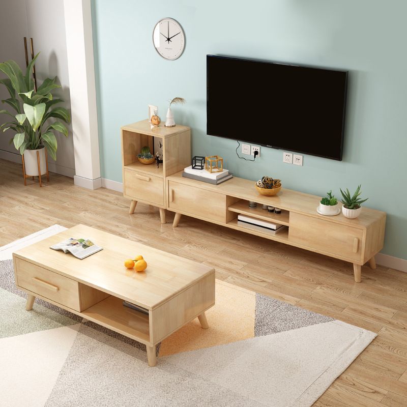 Scandinavian Wood TV Stand Console Open Shelving TV Media Stand for Living Room Clearhalo 'furn' 'furn_tv_stands_entertainment_centers' 'Furniture' 'Living Room Furniture' 'TV Stands & Entertainment Centers' 'TV Stands & Media Storage Furniture' 'tv_stands_entertainment_centers' 1200x1200_075b9949-3e18-45d2-8bf4-698be9b6ab09