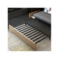 Contemporary Sofa Bed Fabric Wood with Storage Cushion Back Gray Armless Futon Frame