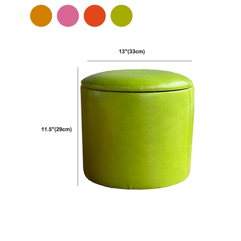 Faux Leather Ottoman Plain Round Stain Resistant Pouf Ottoman with Storage Clearhalo 'furn' 'furn_ottomans_poufs' 'Furniture' 'Living Room Furniture' 'Ottomans & Poufs' 'ottomans_poufs' 1200x1200_0762b398-0bed-47e4-8bff-9d51187d5ebb