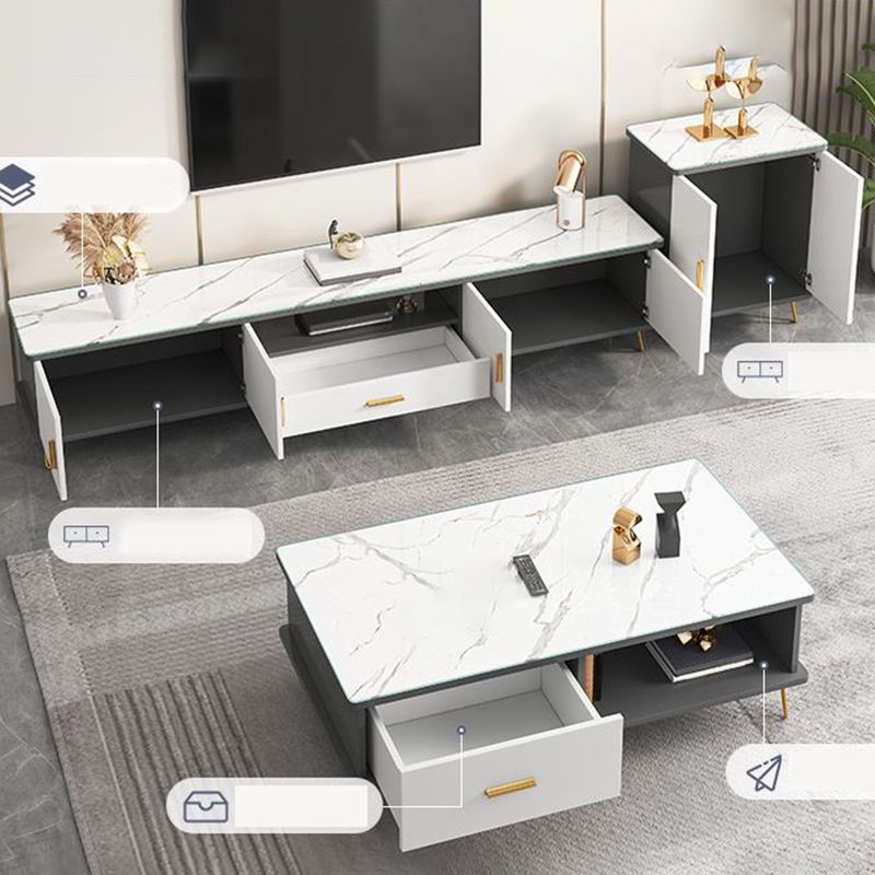 Glam – meuble TV, Console multimédia de rangement ouverte pour le salon