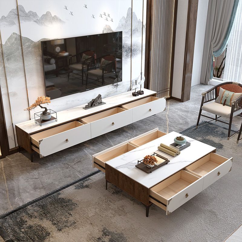 Stone Media Console TV Stand Contemporary TV Media Stand with 3 Drawers Clearhalo 'furn' 'furn_tv_stands_entertainment_centers' 'Furniture' 'Living Room Furniture' 'TV Stands & Entertainment Centers' 'TV Stands & Media Storage Furniture' 'tv_stands_entertainment_centers' 1200x1200_0767158d-139a-430a-8f9f-74494dffa198