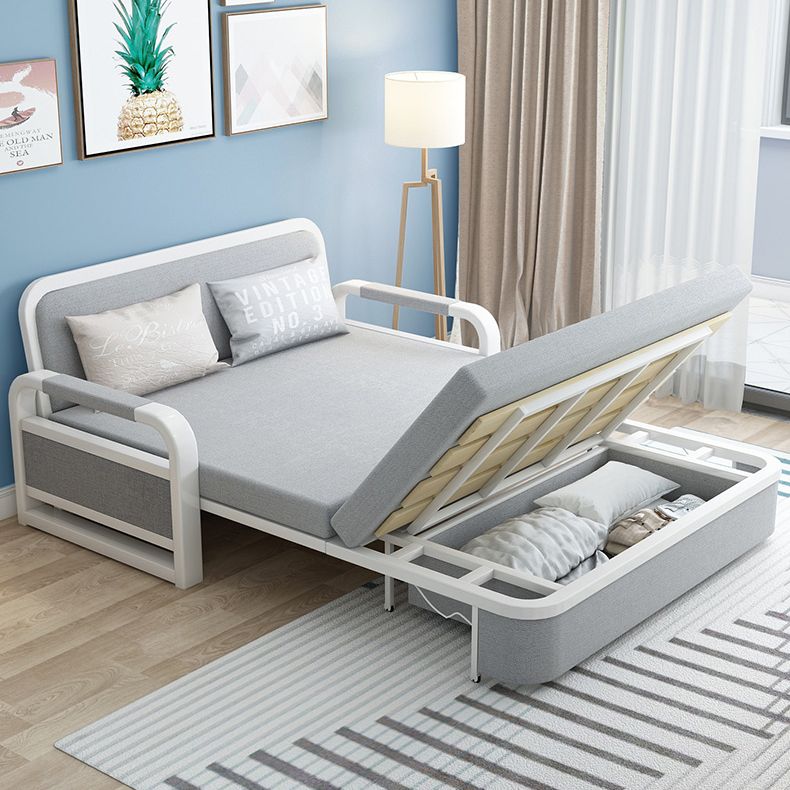 Cojines removibles de tela sofá cama sofá durmiente contemporáneo en gris