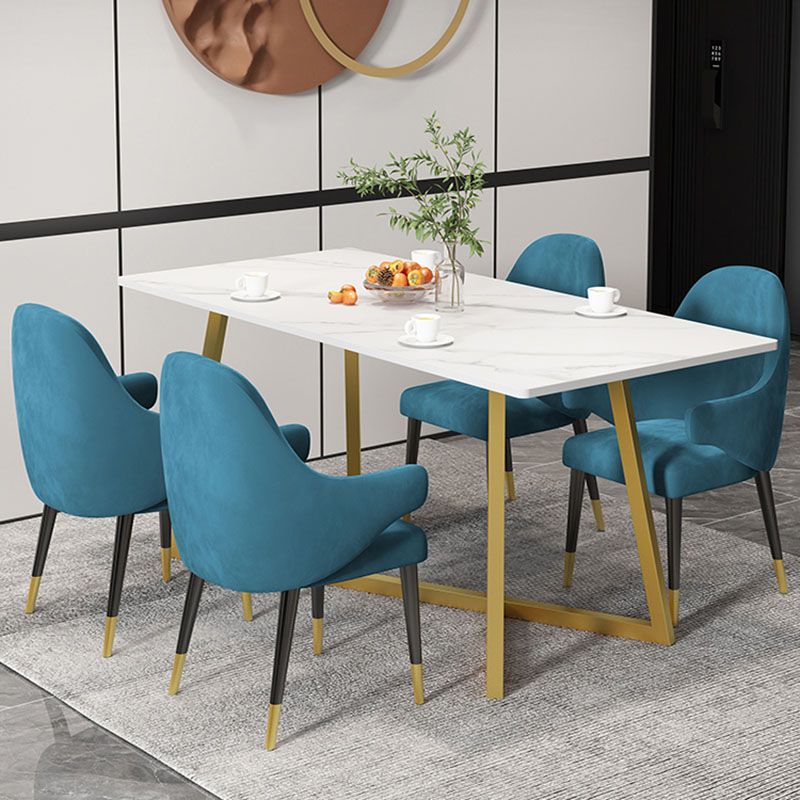 Glam Style 1/2/5 Pieces Dining Table Set Sintered Stone Table and Chair Set Clearhalo 'Dining Room Sets' 'Dining Tables & Seating' 'dining_room_set' 'furn' 'furn_dining_room_set' 'Furniture' 'furniture_dining_room_set' 'Kitchen & Dining Furniture' 'kitchen&dining_furn' 'kitchen' 1200x1200_07675e33-1c40-4cac-bb10-20df778f07f1