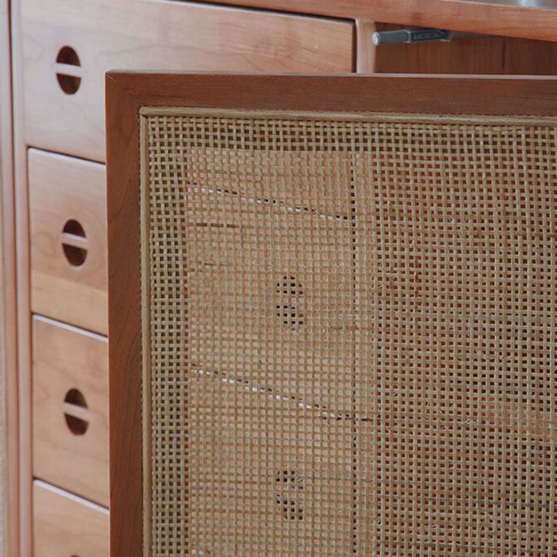 Mobile sideboard della porta della rattan contemporanea con archiviazione per uso domestico