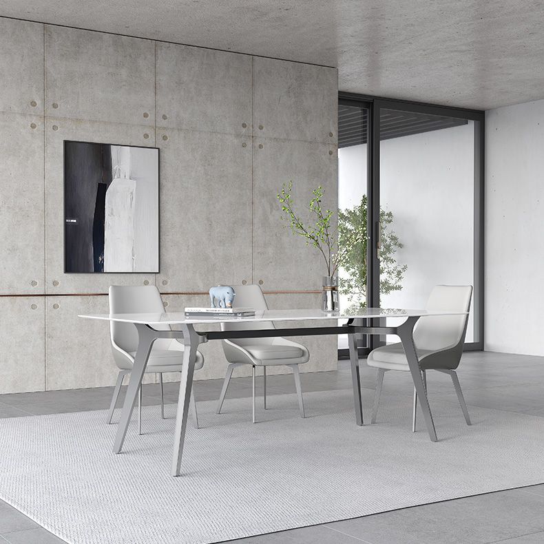 Luxury Sintered Stone Top Table Rectangle Table with 4 Legs for Restaurant Clearhalo ' dining_table' 'Dining Tables & Seating' 'Dining Tables' 'Furniture' 'furniture_dining_table' 'Kitchen & Dining Furniture' 'kitchen&dining_furn' 'kitchen' 'kitchen_dining_table' 1200x1200_07692063-a485-47e9-83cc-29703eeb586e