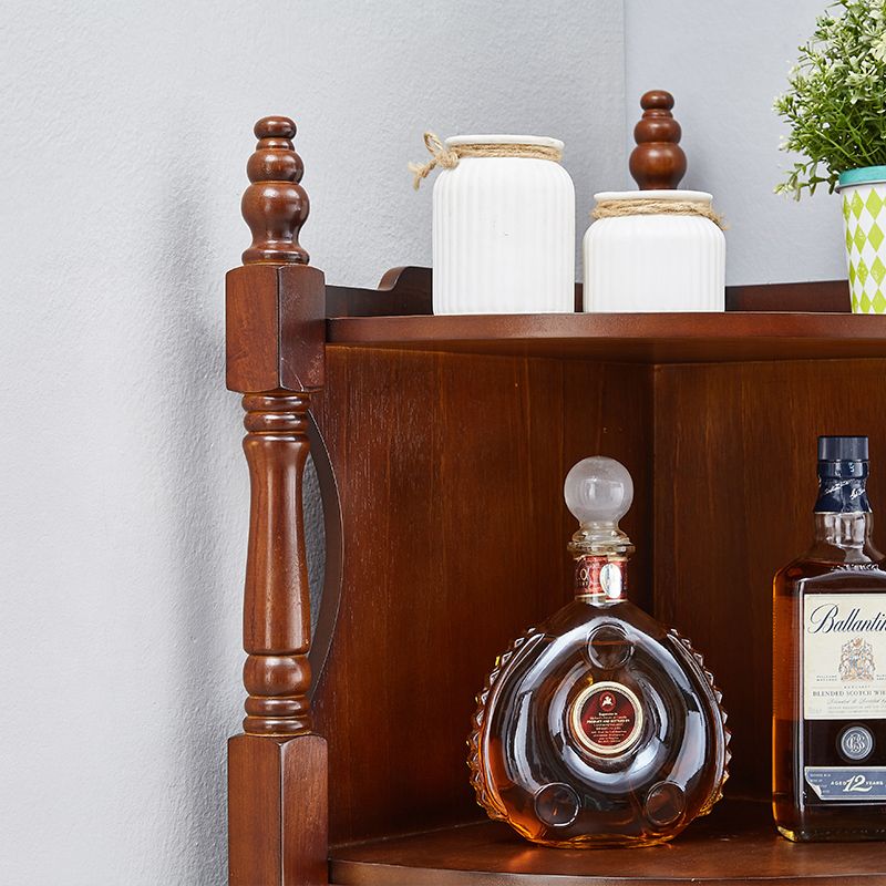 Mid-century Modern 1- Door Cabinet Wooden Corner Cabinet with Shelf