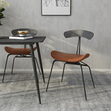 Industrial Open Back Armless Dining Chairs Leather Dining Side Chair Clearhalo ' kitchen&dining_furn' 'Dining Chairs' 'Dining Tables & Seating' 'dining_chair' 'Furniture' 'furniture_dining_chair' 'Kitchen & Dining Furniture' 'kitchen' 1200x1200_076a219c-3f83-42f8-8cfe-d3433d4a2421