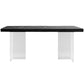 Irregular Dining Table Contemporary Style Solid Wood Black Dinner Table